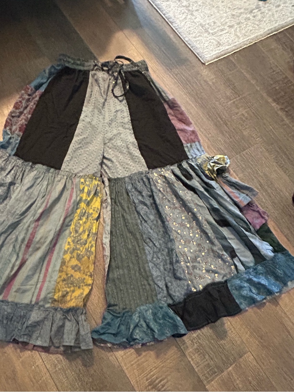 Bohemian Patchwork wide-leg pants in Multicolor